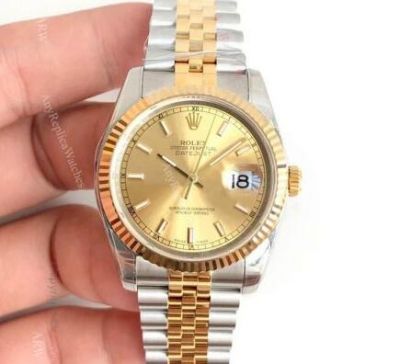 AR factory Replica Rolex DateJust 904L 3135 Watches - Two Tone Jubilee Bracelet